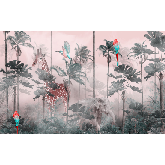 Papel pintado panorámico para niños - Infantil - Animales de la Selva