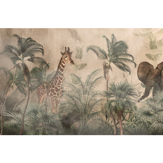 Papel pintado panorámico para niños - Infantil - Animales de la Selva