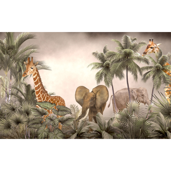 Papel pintado panorámico para niños - Infantil - Animales de la Selva