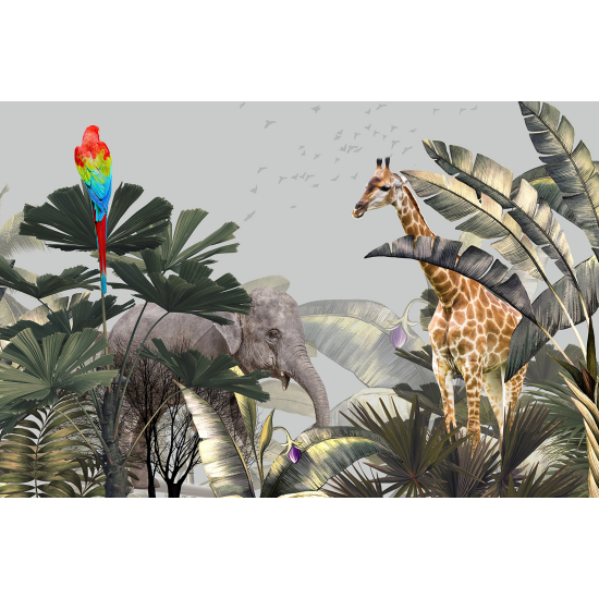 Papel pintado panorámico para niños - Infantil - Animales de la Selva