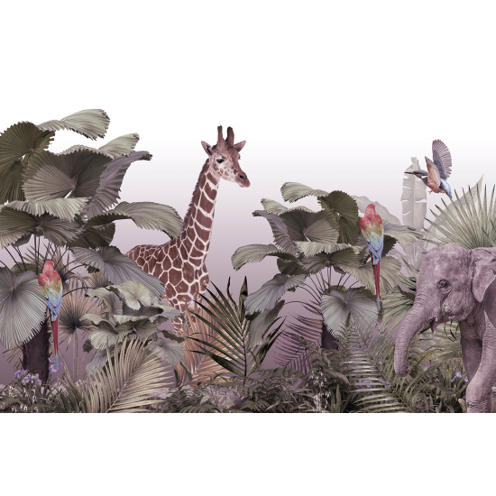 Papel pintado panorámico para niños - Infantil - Animales de la Selva
