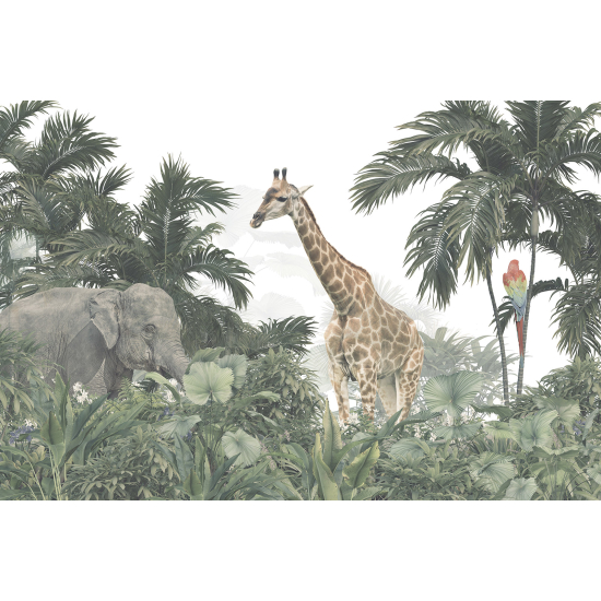 Papel pintado panorámico para niños - Infantil - Animales de la Selva
