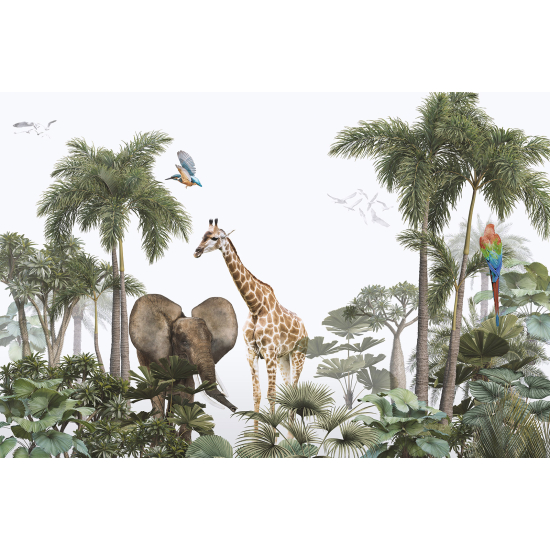 Papel pintado panorámico para niños - Infantil - Animales de la Selva