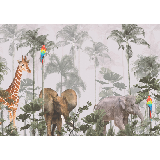 Papel pintado panorámico para niños - Infantil - Animales de la Selva