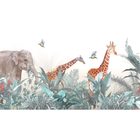 Papel pintado panorámico para niños - Infantil - Animales de la Selva