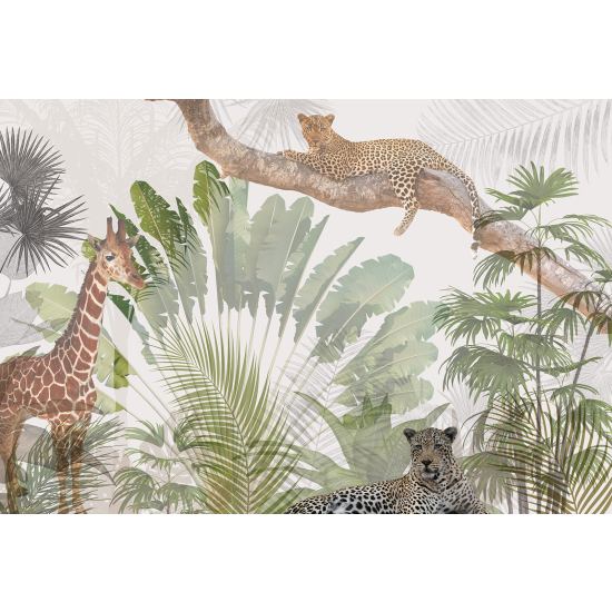 Papel pintado panorámico para niños - Infantil - Animales de la Selva