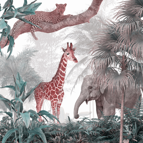 Papel pintado panorámico para niños - Infantil - Animales de la Selva