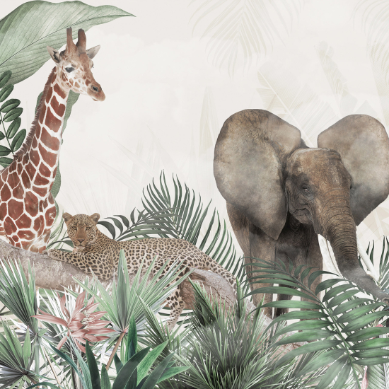 Papel pintado panorámico para niños - Infantil - Animales de la Selva