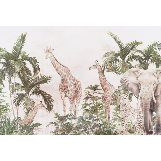 Papel pintado panorámico para niños - Infantil - Animales de la Selva