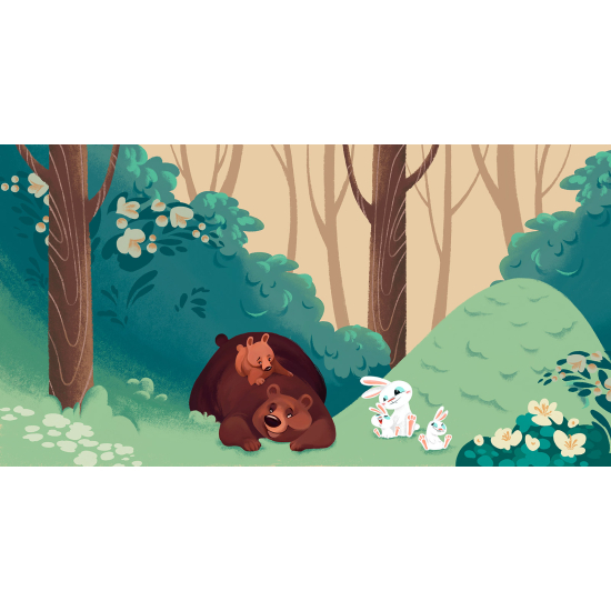Papel pintado panorámico para niños - Infantil - Animales del Bosque