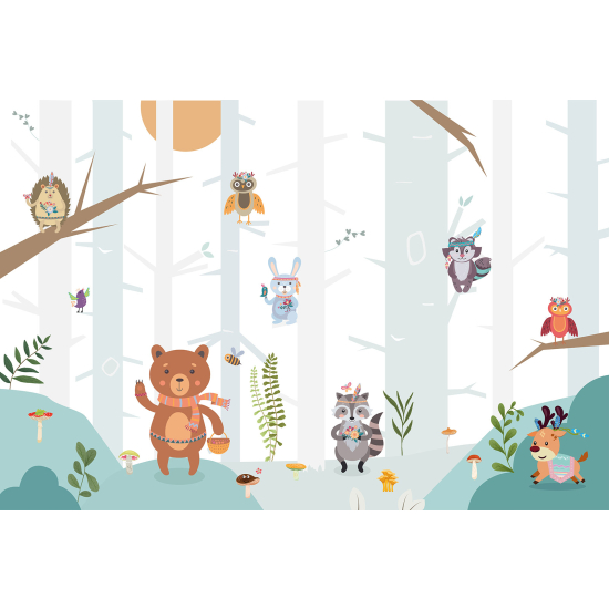 Papel pintado panorámico para niños - Infantil - Animales Indios