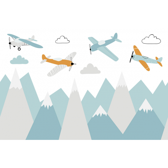 Papel pintado panorámico para niños - Infantil - Aviones