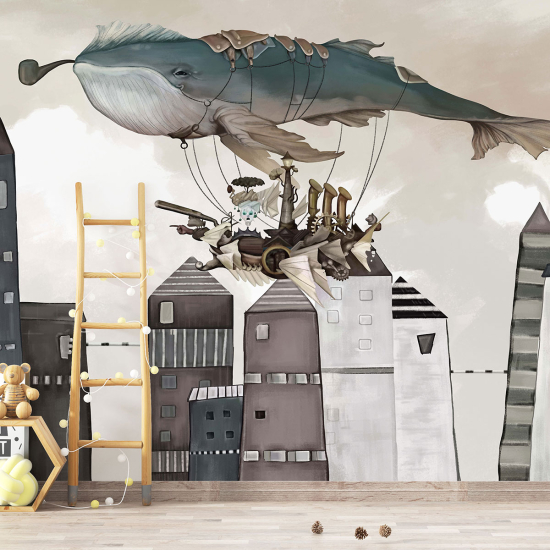 Papel pintado panorámico para niños - Infantil - Ballena