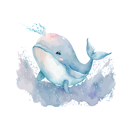 Papel pintado panorámico para niños - Infantil - Ballena