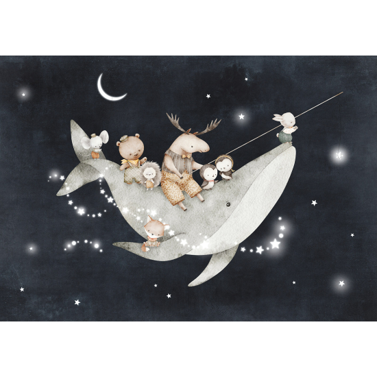 Papel pintado panorámico para niños - Infantil - Ballena Animales