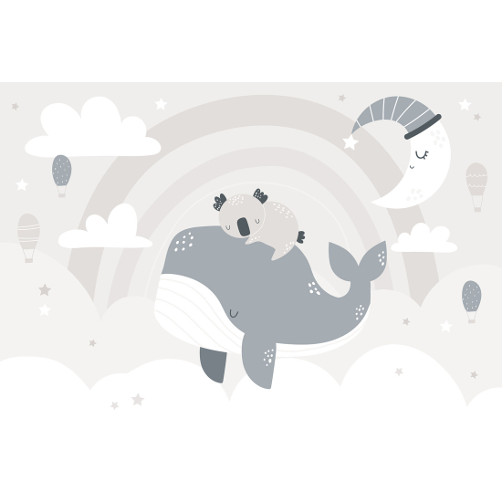 Papel pintado panorámico para niños - Infantil - Ballena Koala
