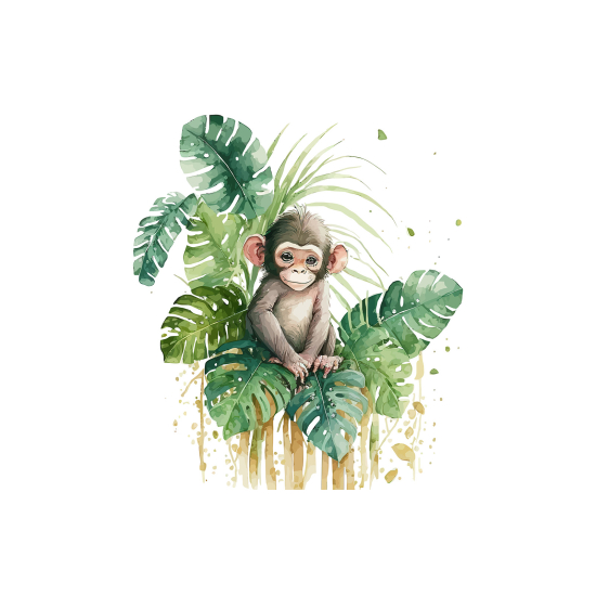 Papel pintado panorámico para niños - Infantil - Bebé Mono
