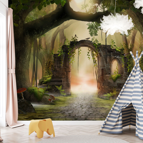 Papel pintado panorámico para niños - Infantil - Bosque encantado
