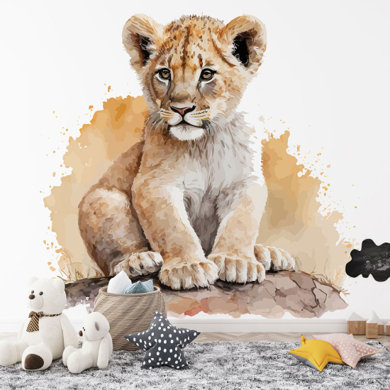 Papel pintado panorámico para niños - Infantil - Cachorro de león