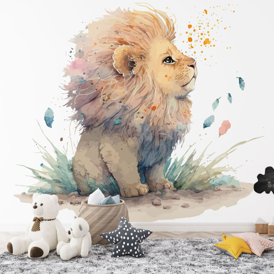 Papel pintado panorámico para niños - Infantil - Cachorro de león