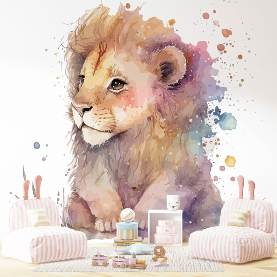 Papel pintado panorámico para niños - Infantil - Cachorro de león
