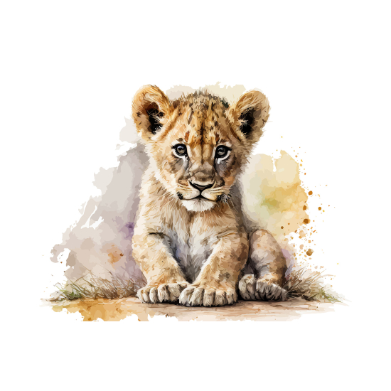 Papel pintado panorámico para niños - Infantil - Cachorro de león