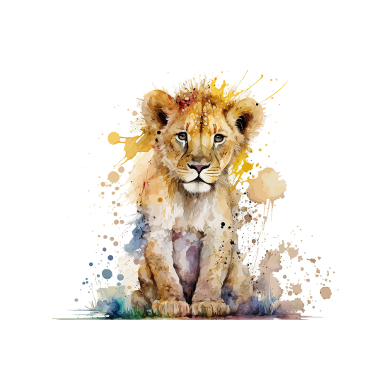 Papel pintado panorámico para niños - Infantil - Cachorro de león