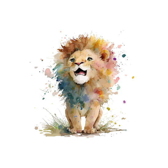 Papel pintado panorámico para niños - Infantil - Cachorro de león