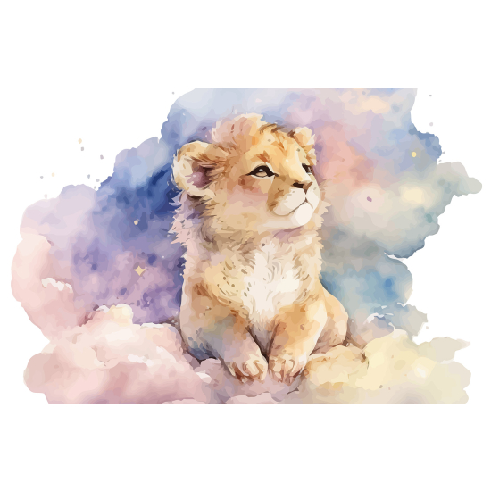 Papel pintado panorámico para niños - Infantil - Cachorro de león