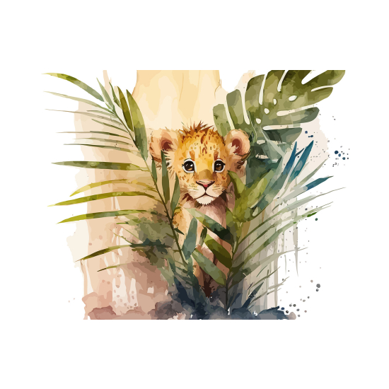 Papel pintado panorámico para niños - Infantil - Cachorro de león