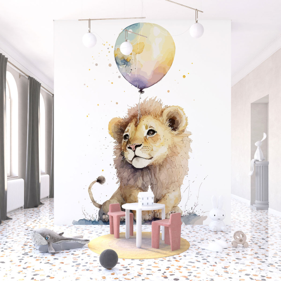 Papel pintado panorámico para niños - Infantil - Cachorro de león globo