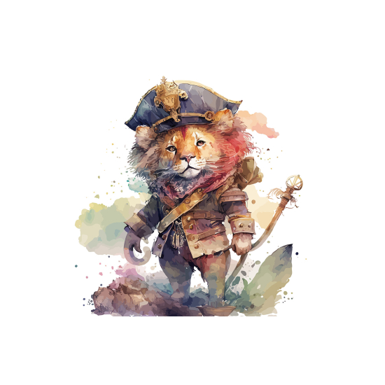 Papel pintado panorámico para niños - Infantil - Cachorro de león pirata
