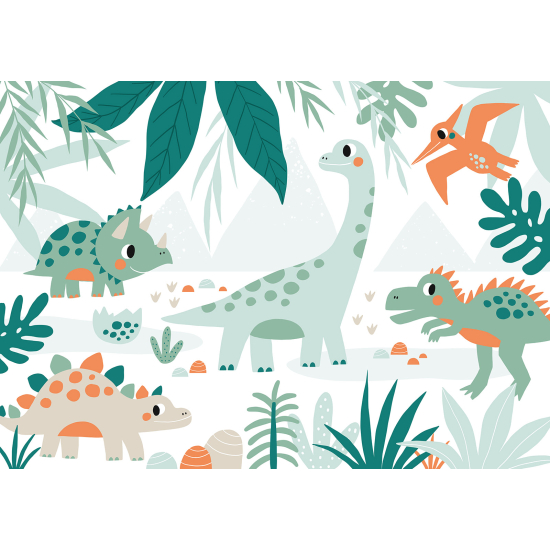 Papel pintado panorámico para niños - Infantil - Dinosaurios