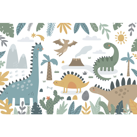 Papel pintado panorámico para niños - Infantil - Dinosaurios