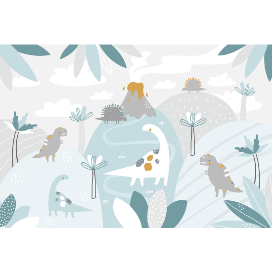 Papel pintado panorámico para niños - Infantil - Dinosaurios