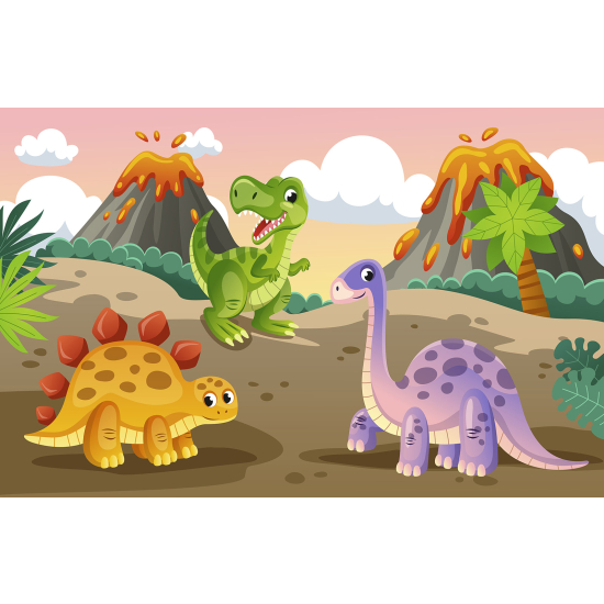 Papel pintado panorámico para niños - Infantil - Dinosaurios