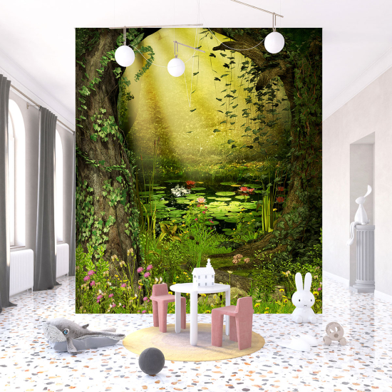Papel pintado panorámico para niños - Infantil - Estanque mágico