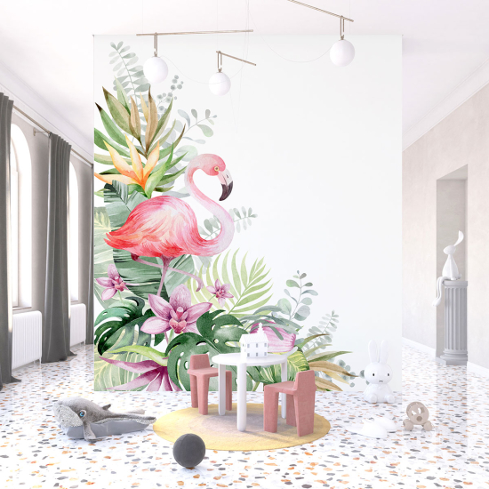 Papel pintado panorámico para niños - Infantil - Flamenco rosa