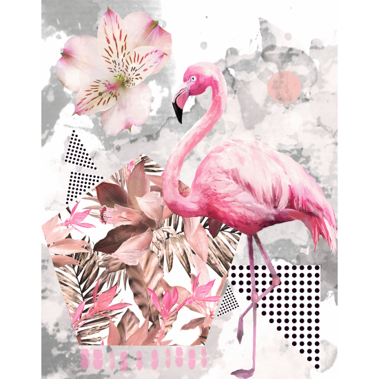 Papel pintado panorámico para niños - Infantil - Flamenco Rosa