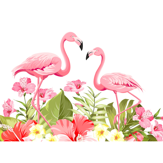 Papel pintado panorámico para niños - Infantil - Flamencos Rosados