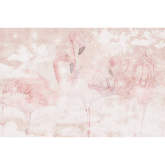 Papel pintado panorámico para niños - Infantil - Flamencos Rosados