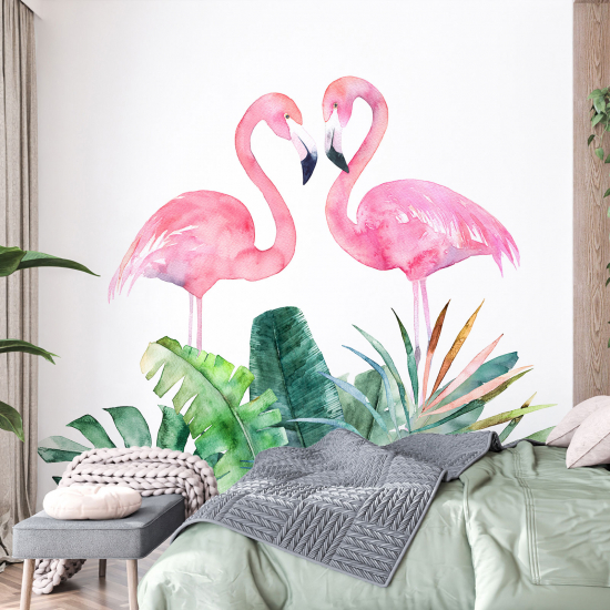 Papel pintado panorámico para niños - Infantil - Flamencos rosas