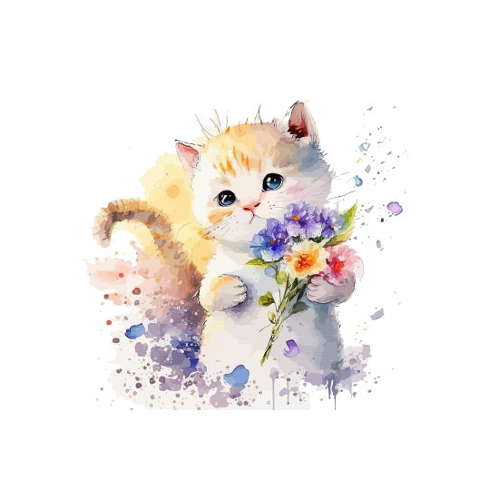 Papel pintado panorámico para niños - Infantil - Gatito