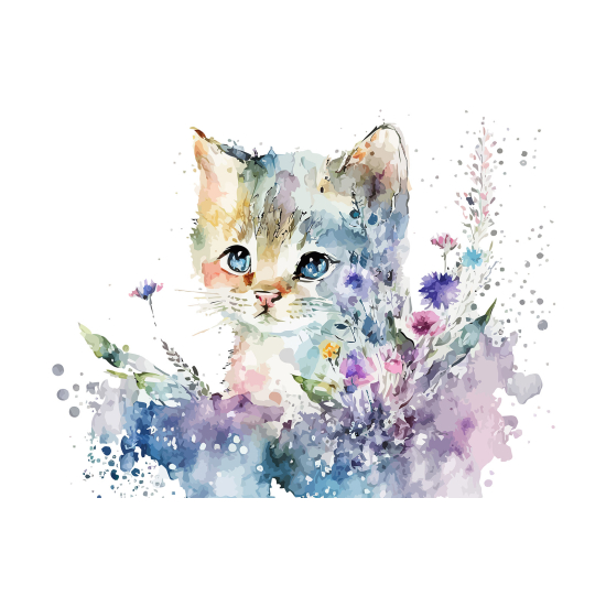Papel pintado panorámico para niños - Infantil - Gatito
