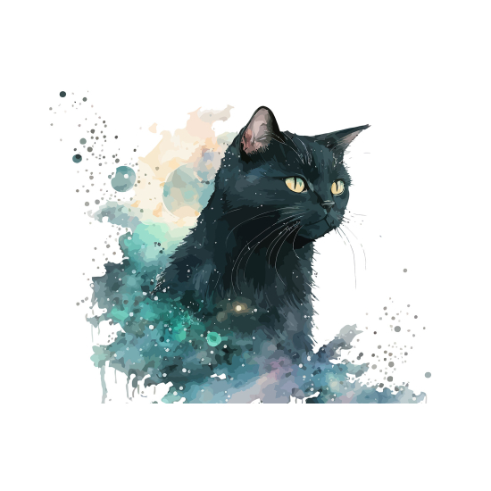 Papel pintado panorámico para niños - Infantil - Gato Negro