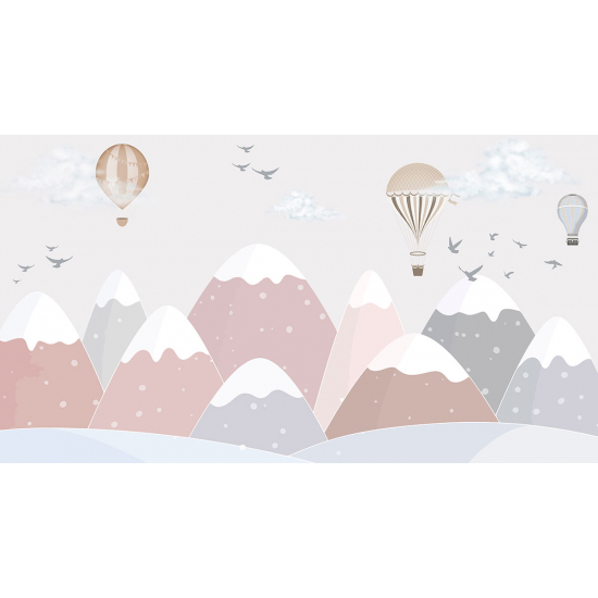 Papel pintado panorámico para niños - Infantil - Globos aerostáticos