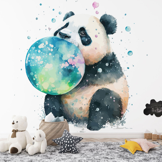 Papel pintado panorámico para niños - Infantil - Globos de Panda