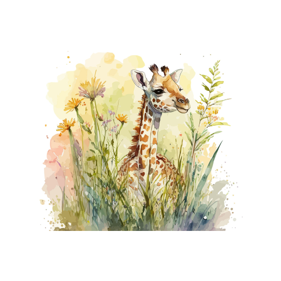 Papel pintado panorámico para niños - Infantil - Jirafa