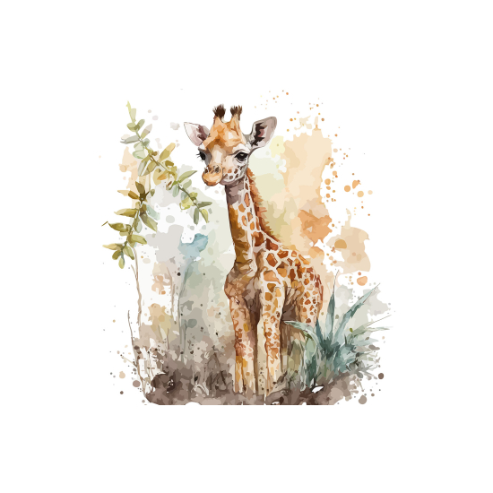 Papel pintado panorámico para niños - Infantil - Jirafa