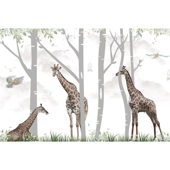 Papel pintado panorámico para niños - Infantil - Jirafas